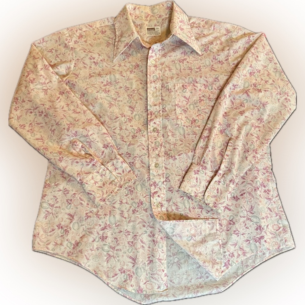 70s Vintage Disco RIPE PLUMS Design Montgomery Wards Big Collar Cuffs Like New